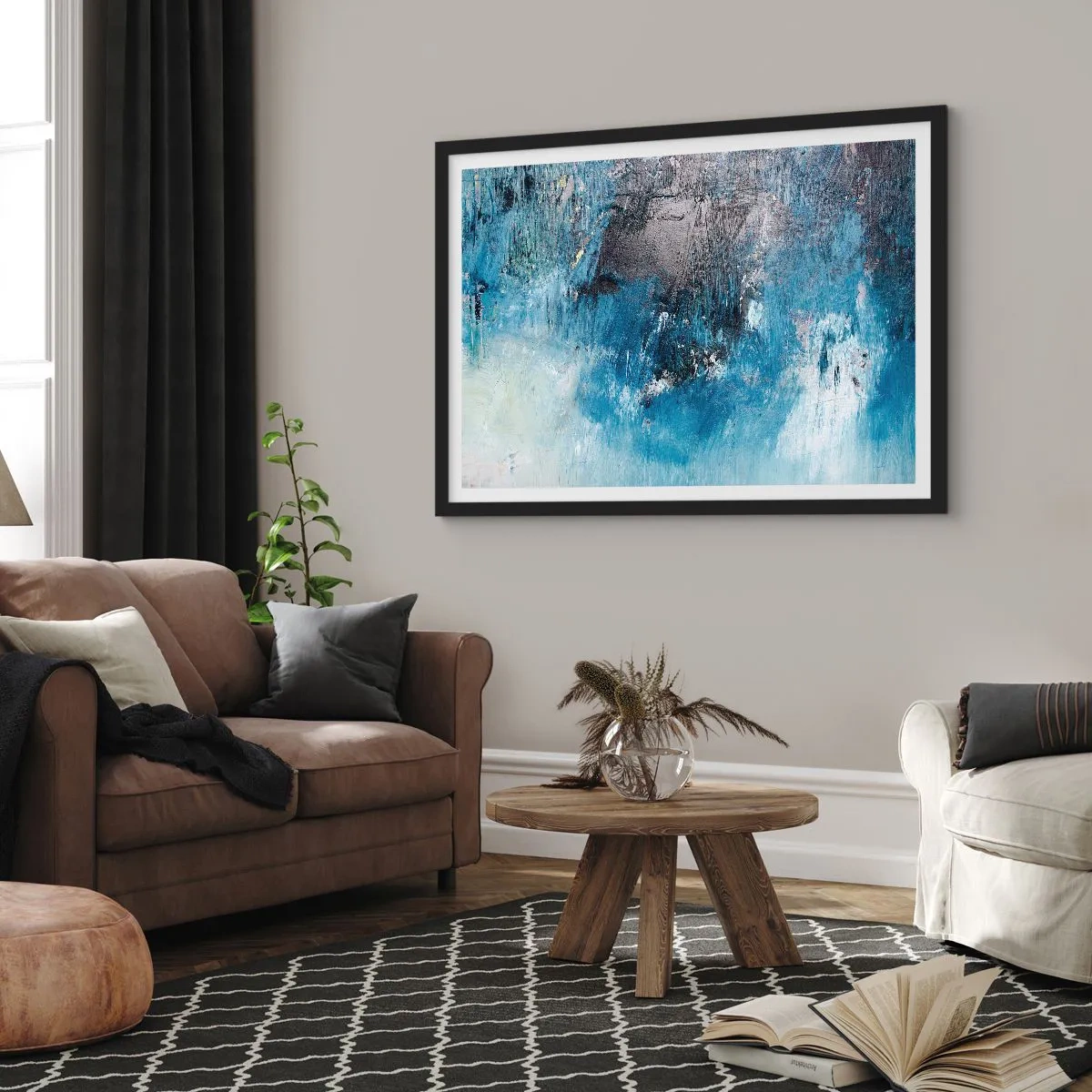 Poster in black frame - Blue Rhapsody - 50x40 cm