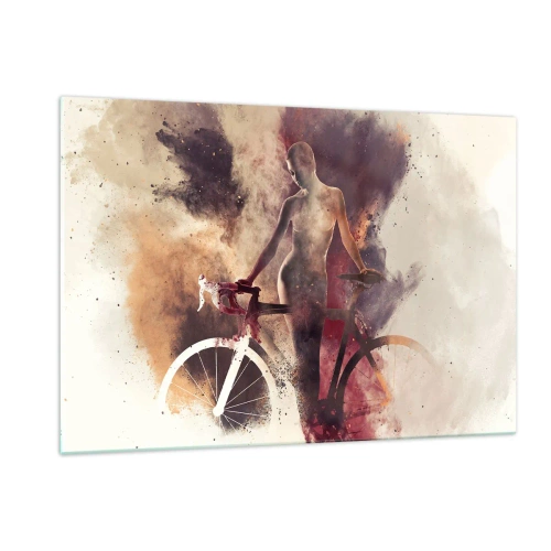 Glass picture - Marble Sculpted Biker's Soul - 120x80 cm