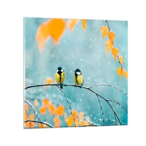 Glass picture - Birdy Gossip - 40x40 cm