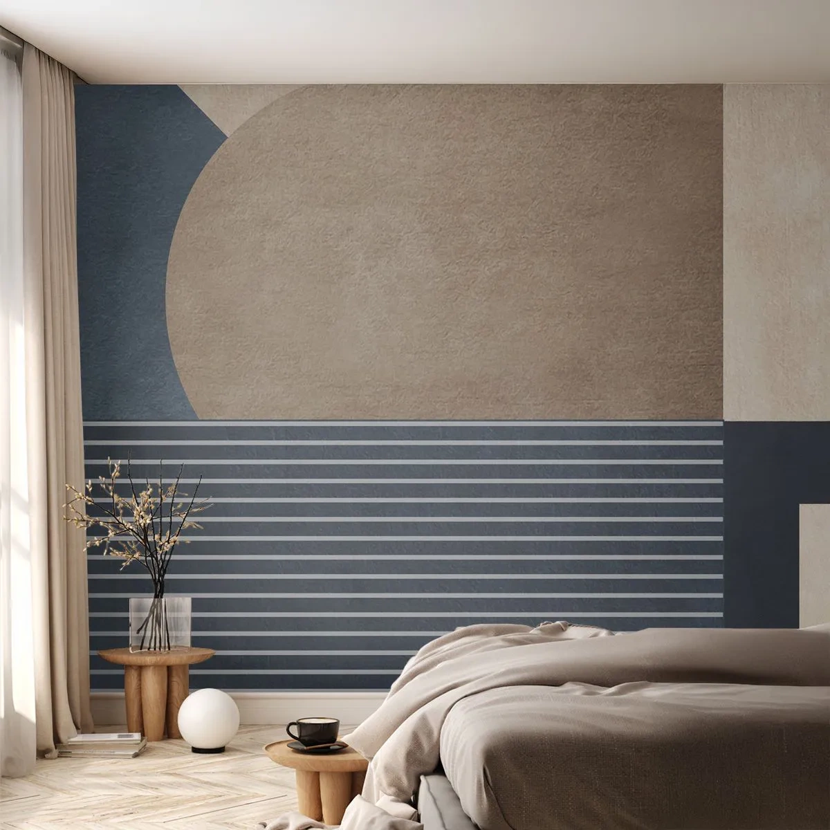 Photo Wallpaper Premium Sand - Composition of Simplicity and Curvature - Minimalism, Abstraction, Piece - 100x70 cm