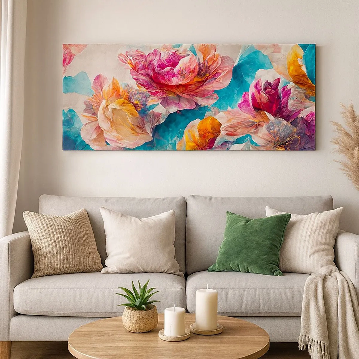 Canvas picture - Colourful Splendour of a Bouquet - 100x40 cm