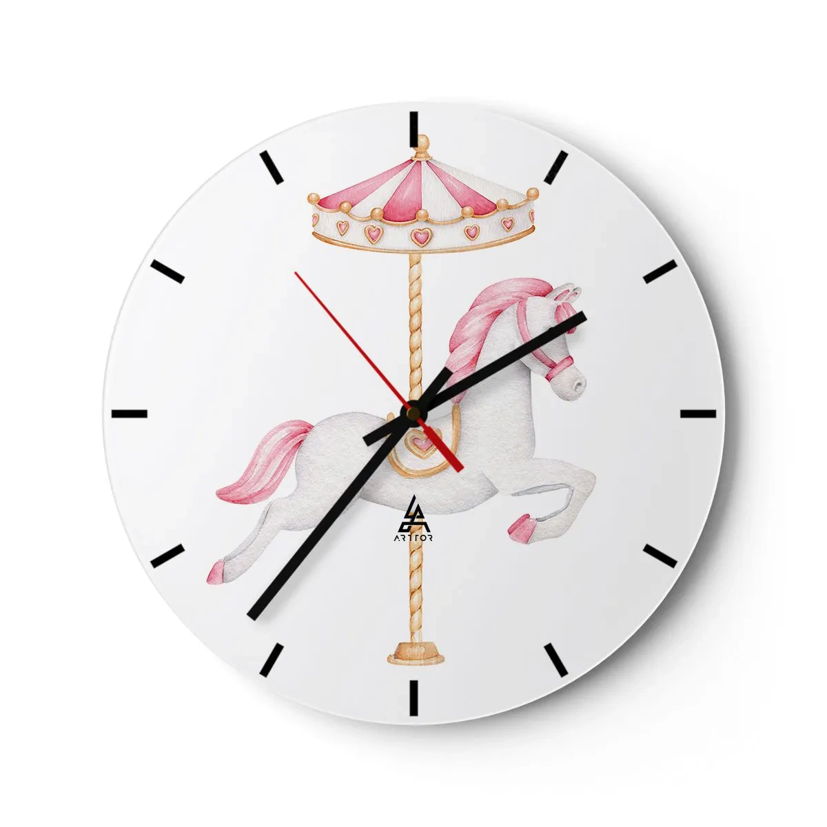Wall clock - Clock on glass - Off the Hoofs - 40x40 cm