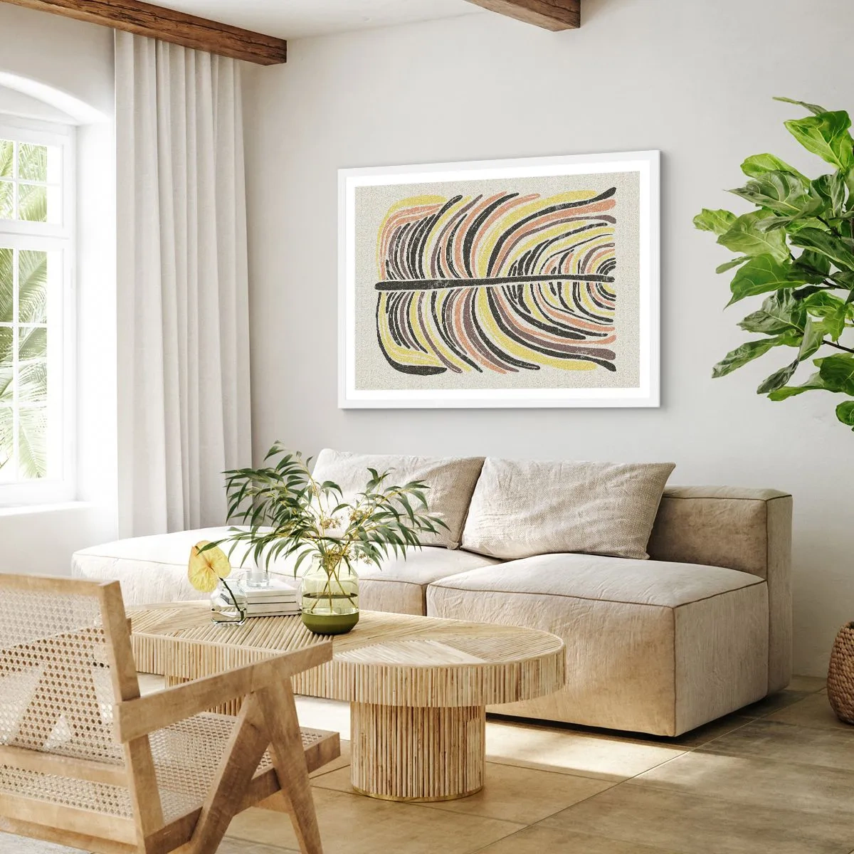 Poster in white frmae - Abstract: Life to the Full - 70x50 cm