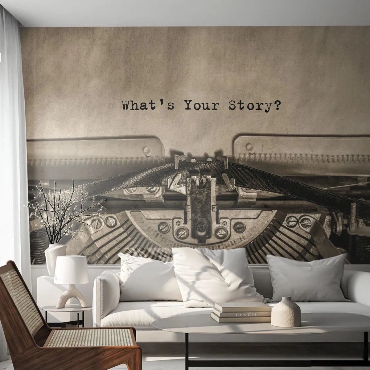 Self-Adhesive Photo Wallpaper Deluxe Sticker - Tell Me  - Foaming Machine, Vintage, Retro - 500x350 cm