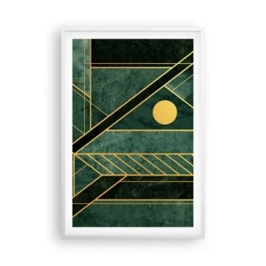 Poster in white frmae - Dynamics of Gold and Azure - 61x91 cm