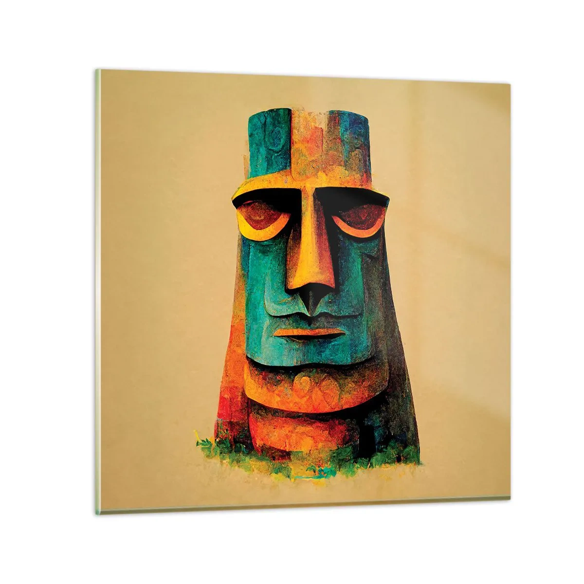 Glass picture - Statuesque but Friendly - 30x30 cm