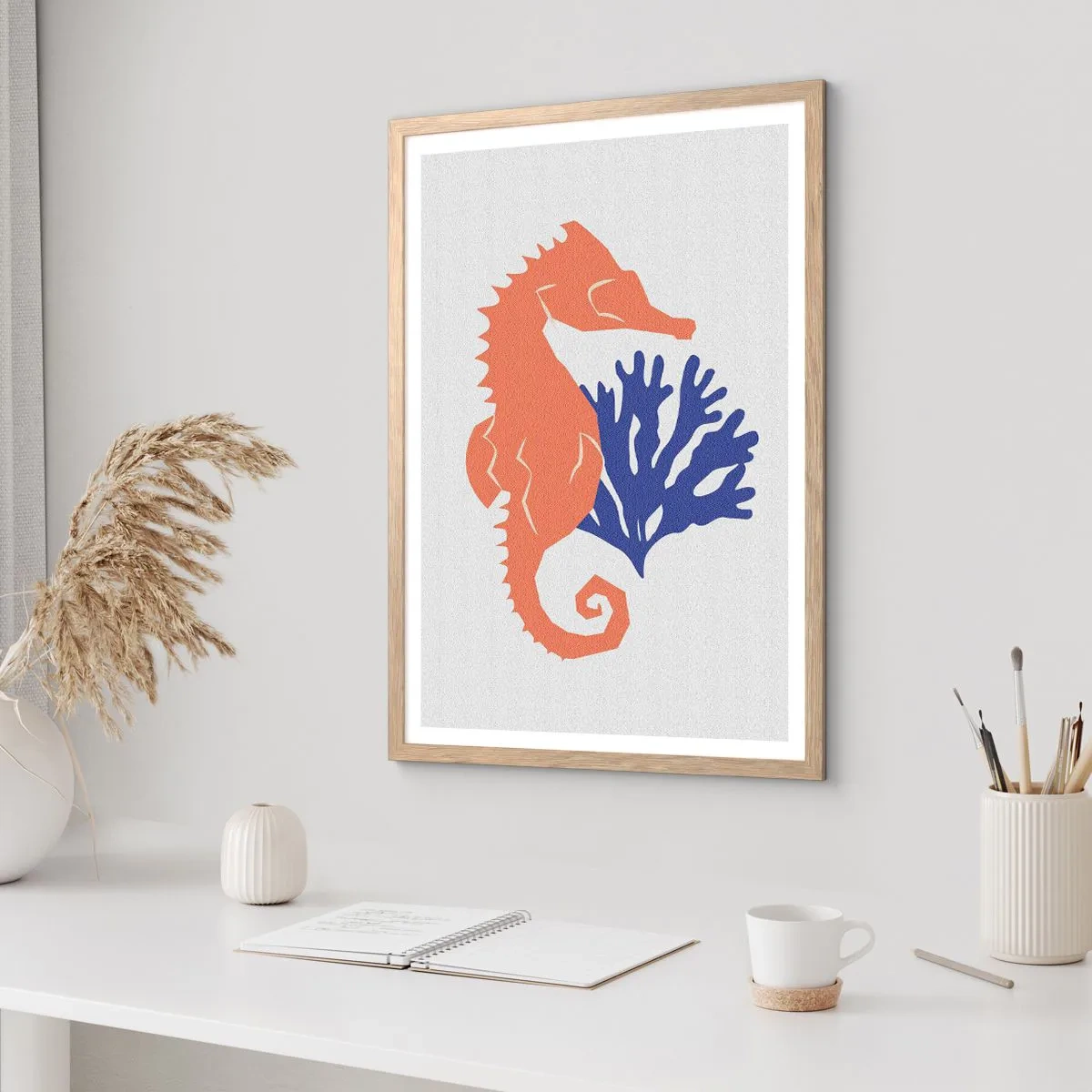 Poster in light oak frame - In Underwater Meadow - 50x70 cm