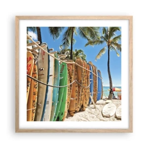 Poster in light oak frame - Sunny Fun - 50x50 cm
