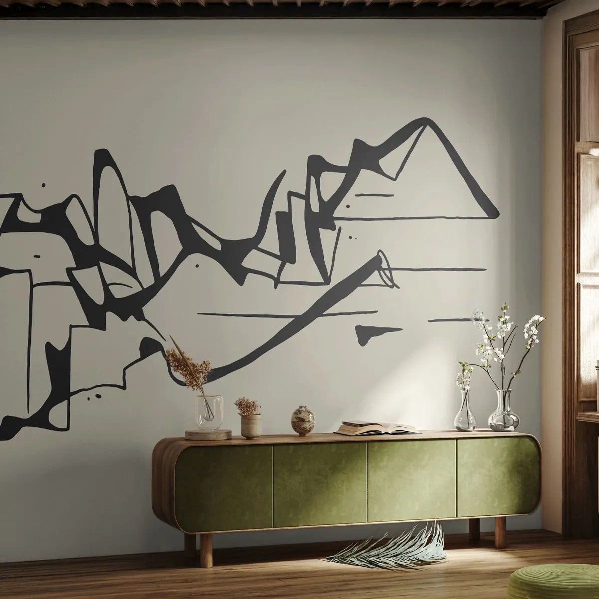 Photo Wallpaper Standard Eco - Maybe Landscape - Minimalism, Piece, Line - 300x210 cm