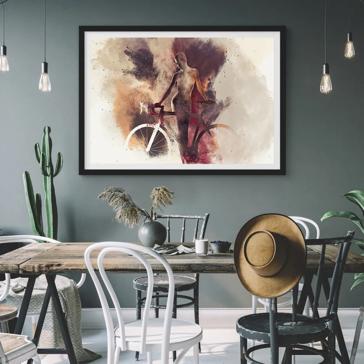 Poster in black frame - Marble Sculpted Biker's Soul - 50x40 cm