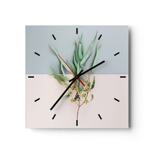 Wall clock - Clock on glass - Pastel Subtlety - 40x40 cm