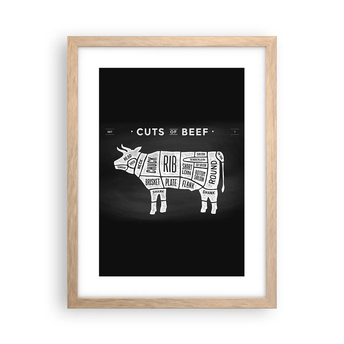 Poster in light oak frame - Time for a Feast - 30x40 cm