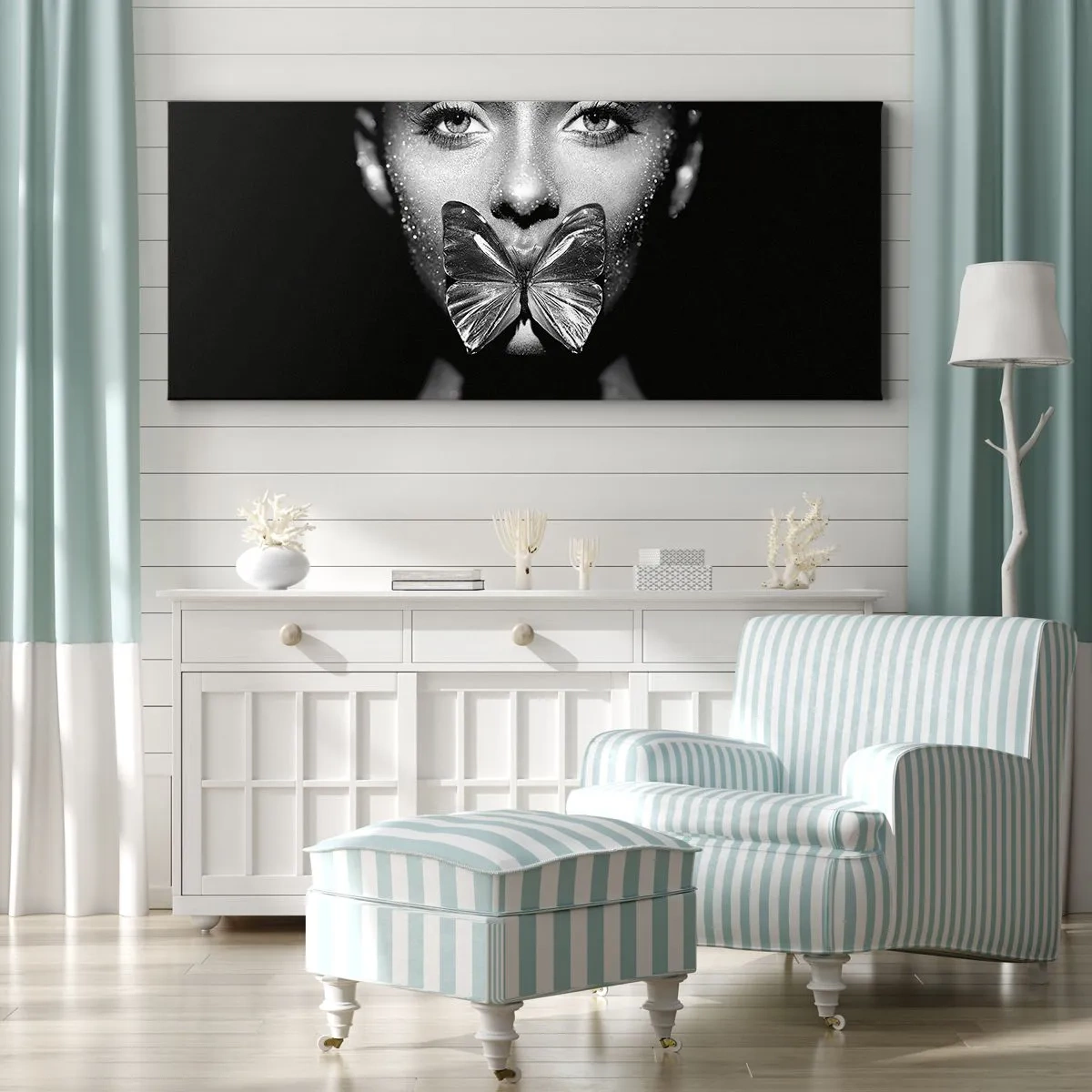 Canvas picture - Butterfly Kiss - 120x50 cm