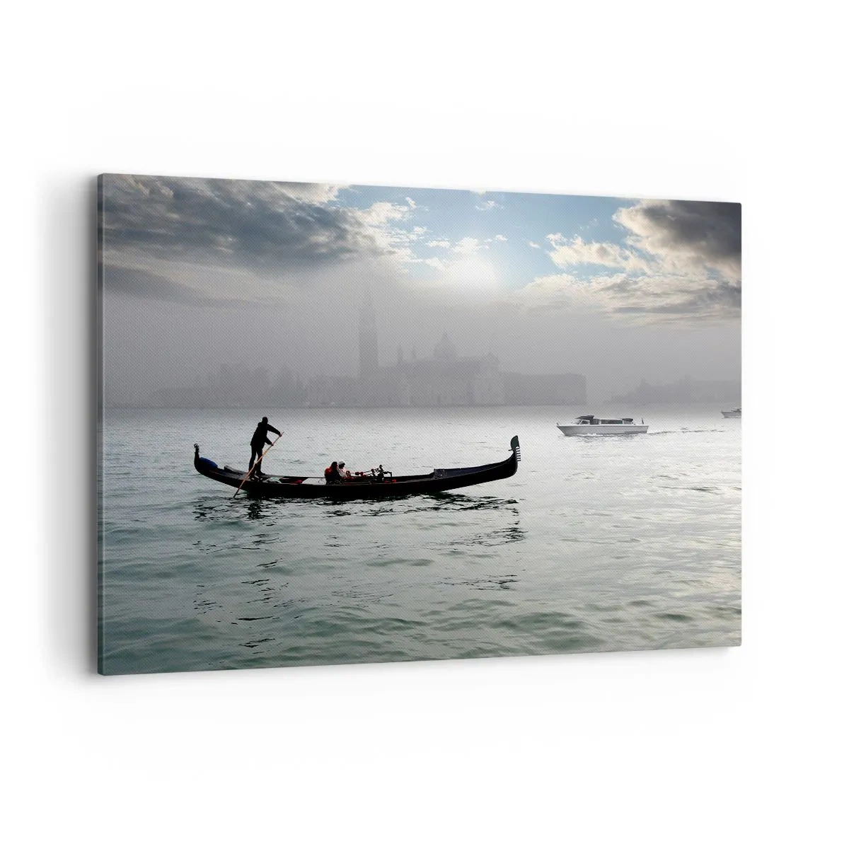 Canvas picture - Fairytale City from Water and Fog - 120x80 cm