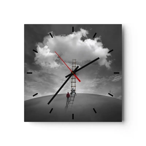 Wall clock - Clock on glass - Everything Is Poissible - 30x30 cm