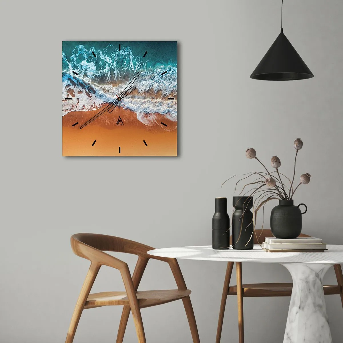 Wall clock - Clock on glass - Always in a Couple - 40x40 cm