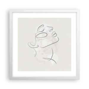 Poster in white frmae - Outline of Happiness - 40x40 cm