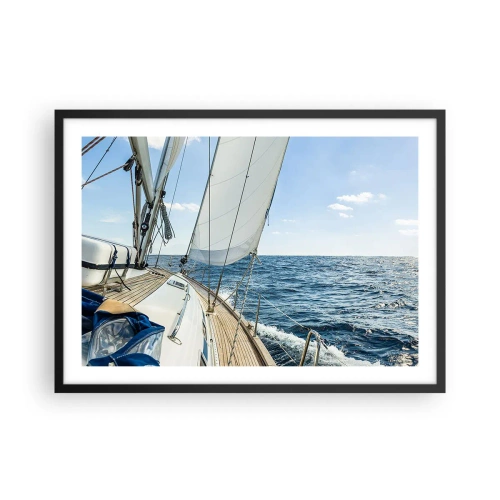 Poster in black frame - Ahoy, Adventure - 70x50 cm