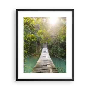 Poster in black frame - Azure Water in Azure Forest - 40x50 cm
