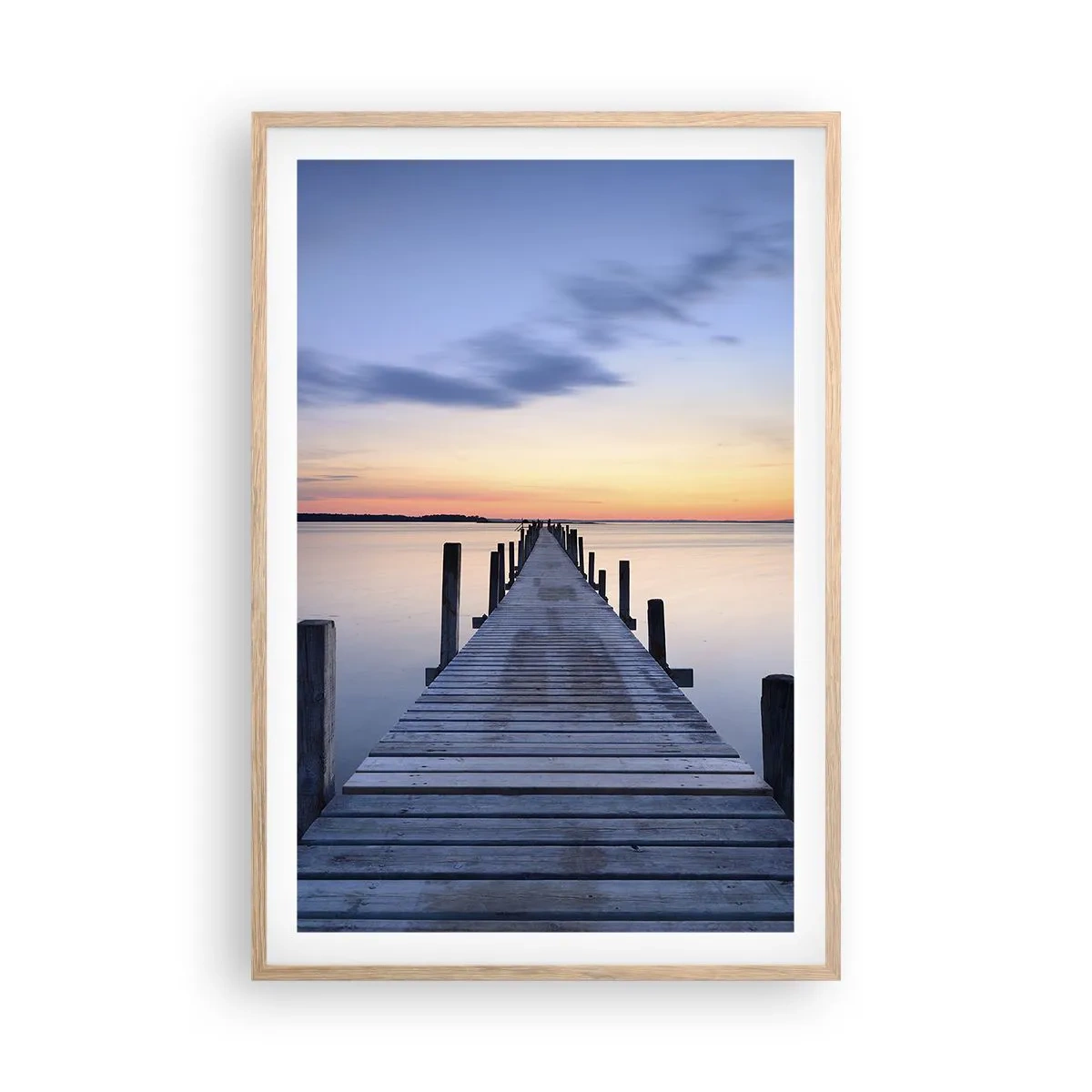 Poster in light oak frame - Calm of a Quiet Dusk - 61x91 cm