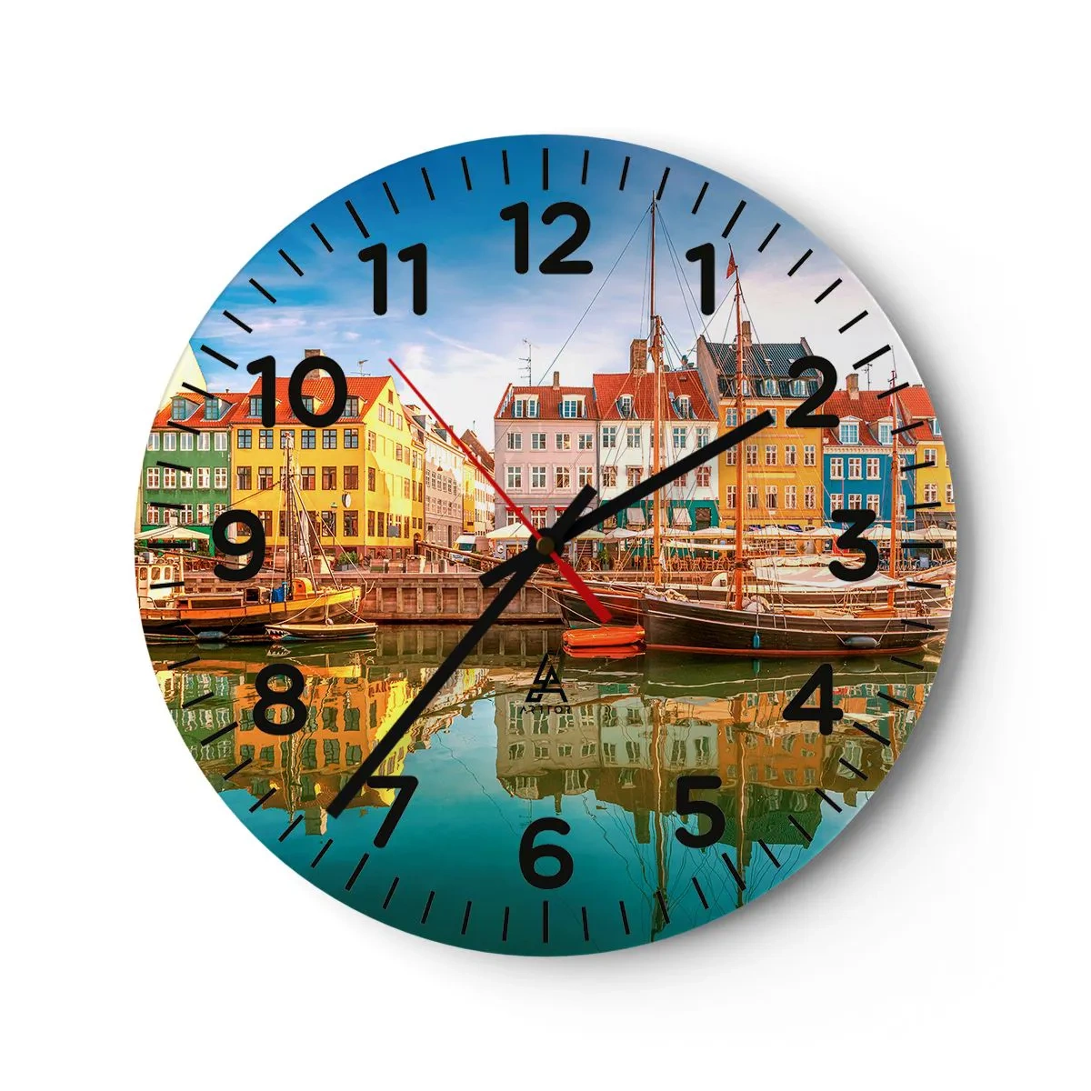 Wall clock - Clock on glass - By Water Smooth as a Mirror - 40x40 cm