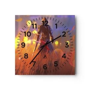 Wall clock - Clock on glass - Knight-errant - 30x30 cm