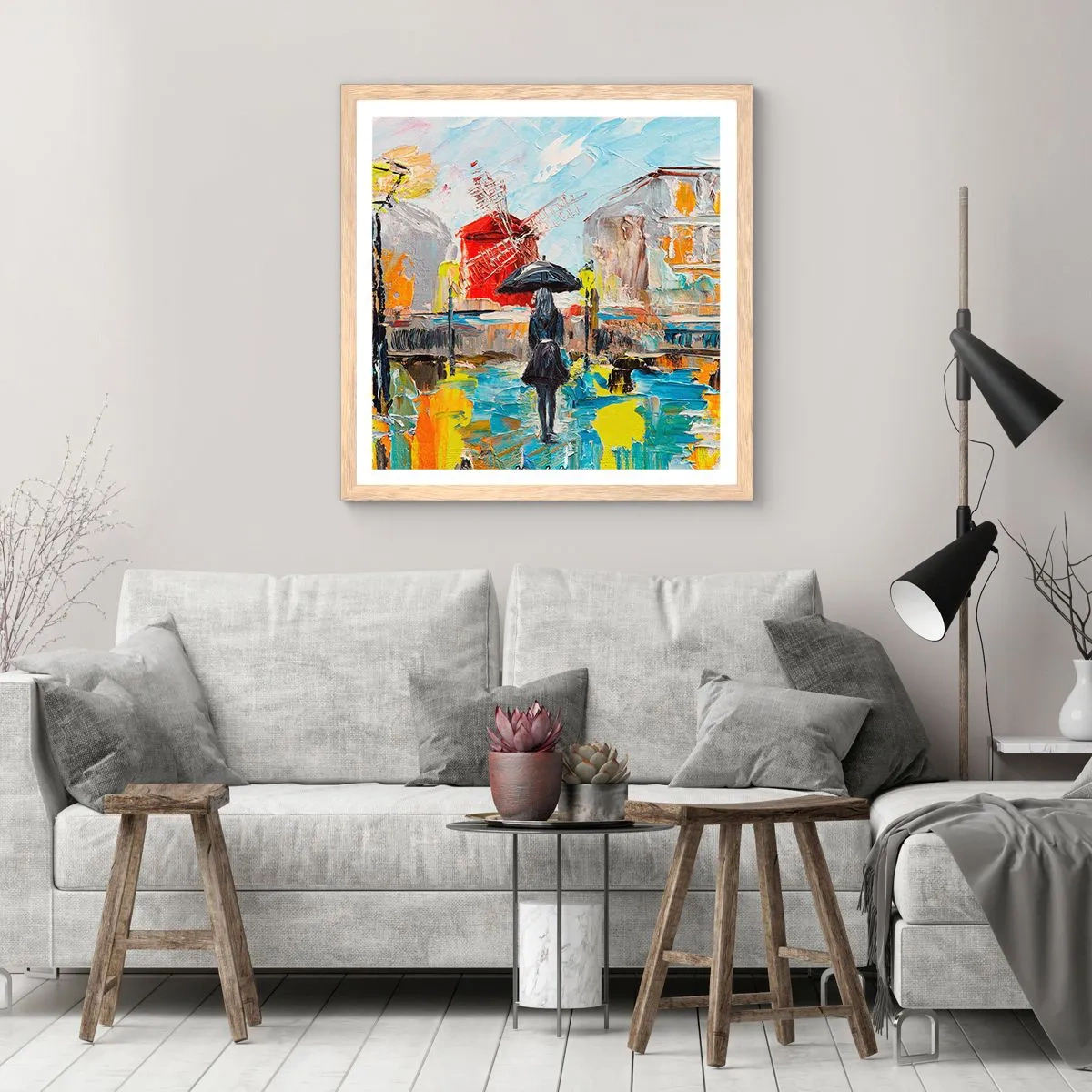 Poster in light oak frame - Parisian Legends - 40x40 cm