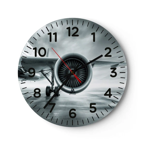 Wall clock - Clock on glass - There Is Power! - 30x30 cm