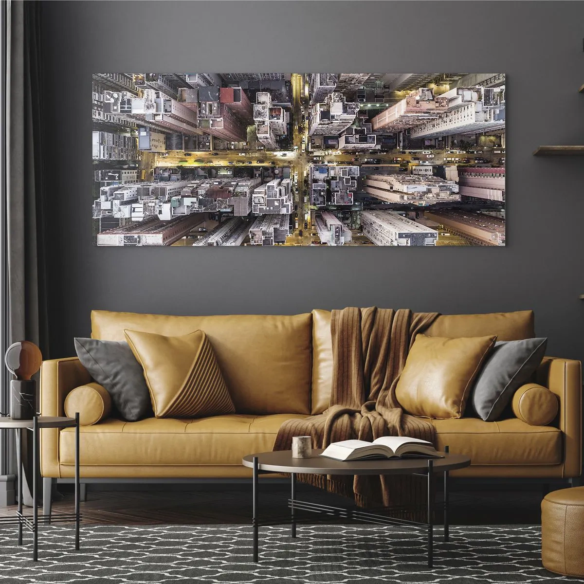 Glass picture - Greetings from Hong Kong - 140x50 cm