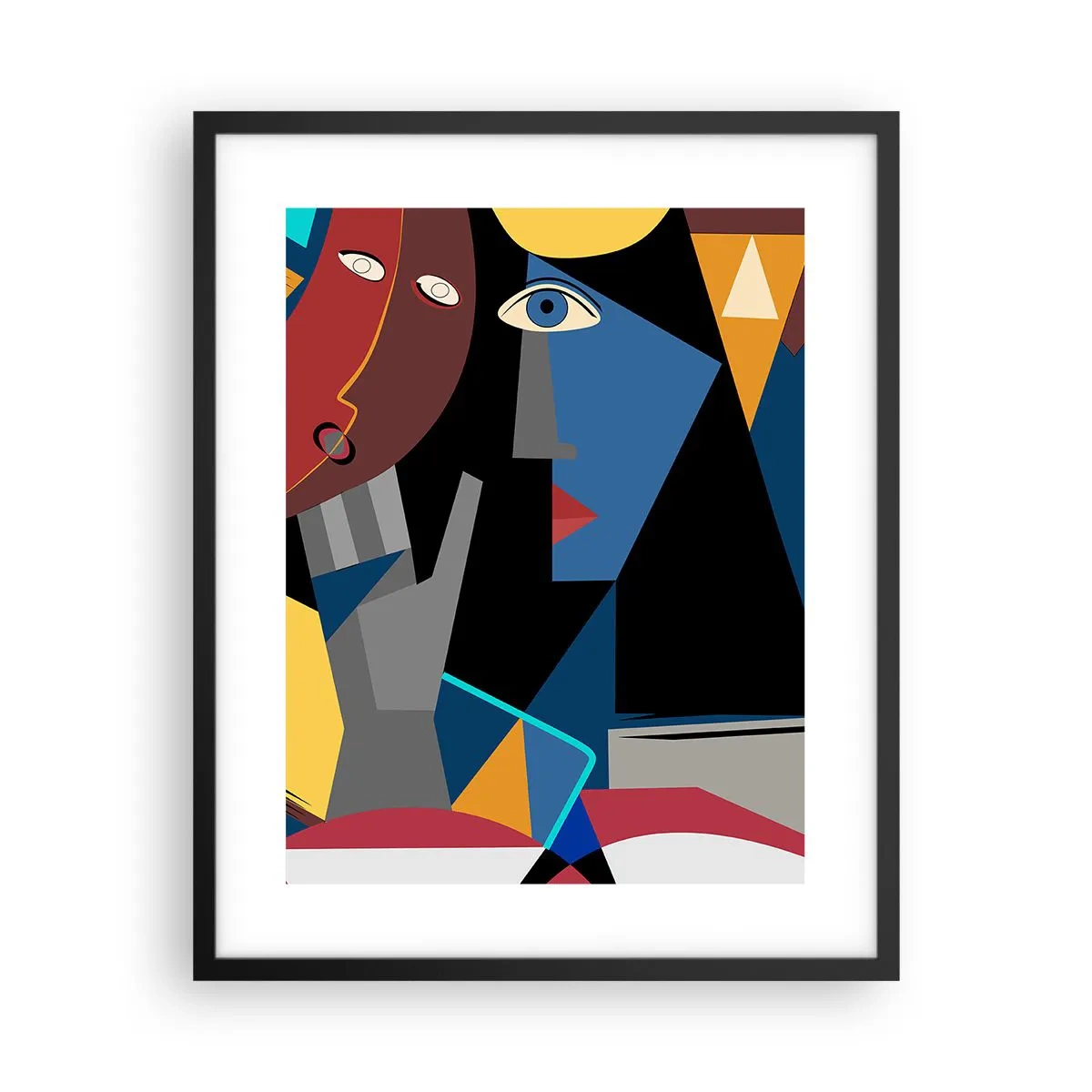 Poster in black frame - Conversation of Cubists - 40x50 cm