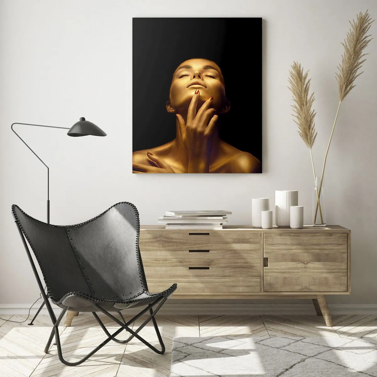 Glass picture - Like Golden Silk - 50x70 cm