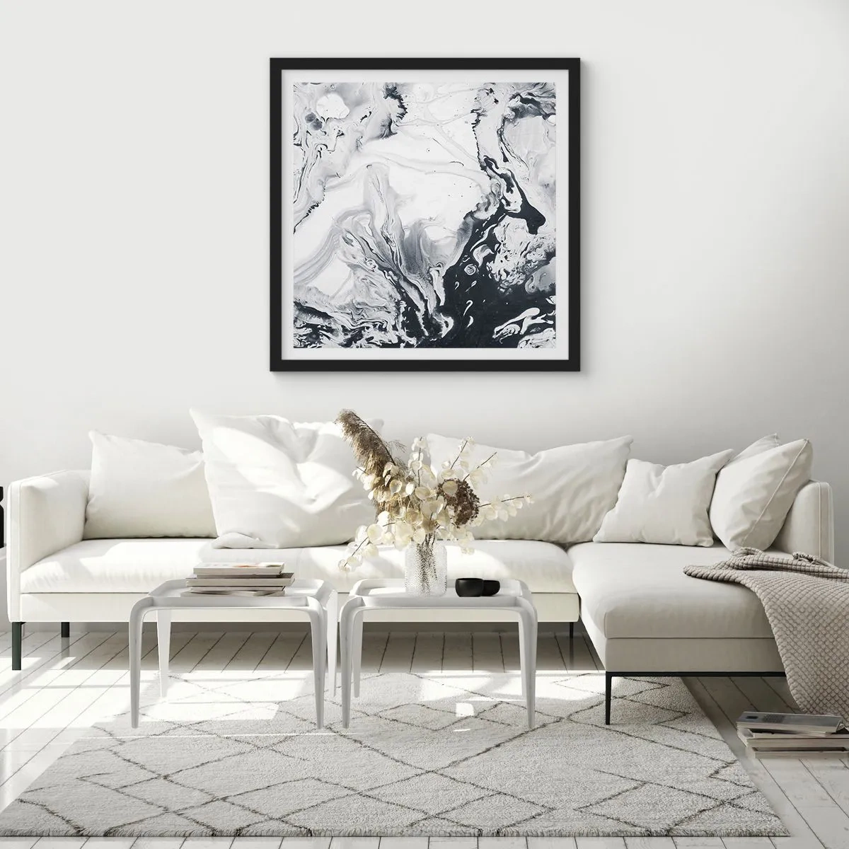 Poster in black frame - Earth's Interior - 60x60 cm