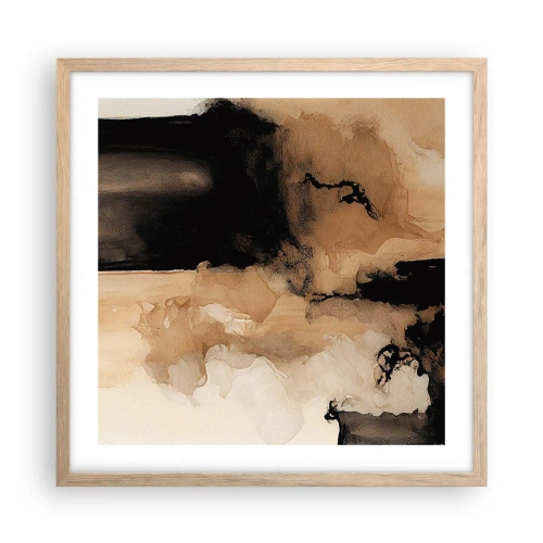 Poster in light oak frame - Intriguing Abstract - 50x50 cm
