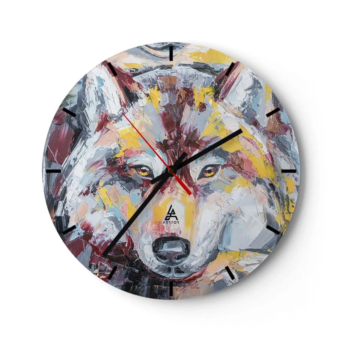 Wall clock - Clock on glass - Wolf Eyes - 40x40 cm