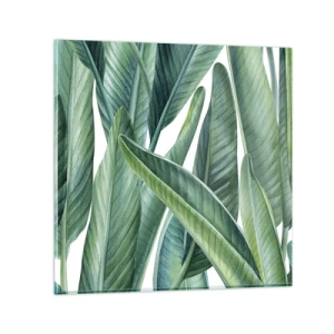 Glass picture - Only Green Itself - 30x30 cm