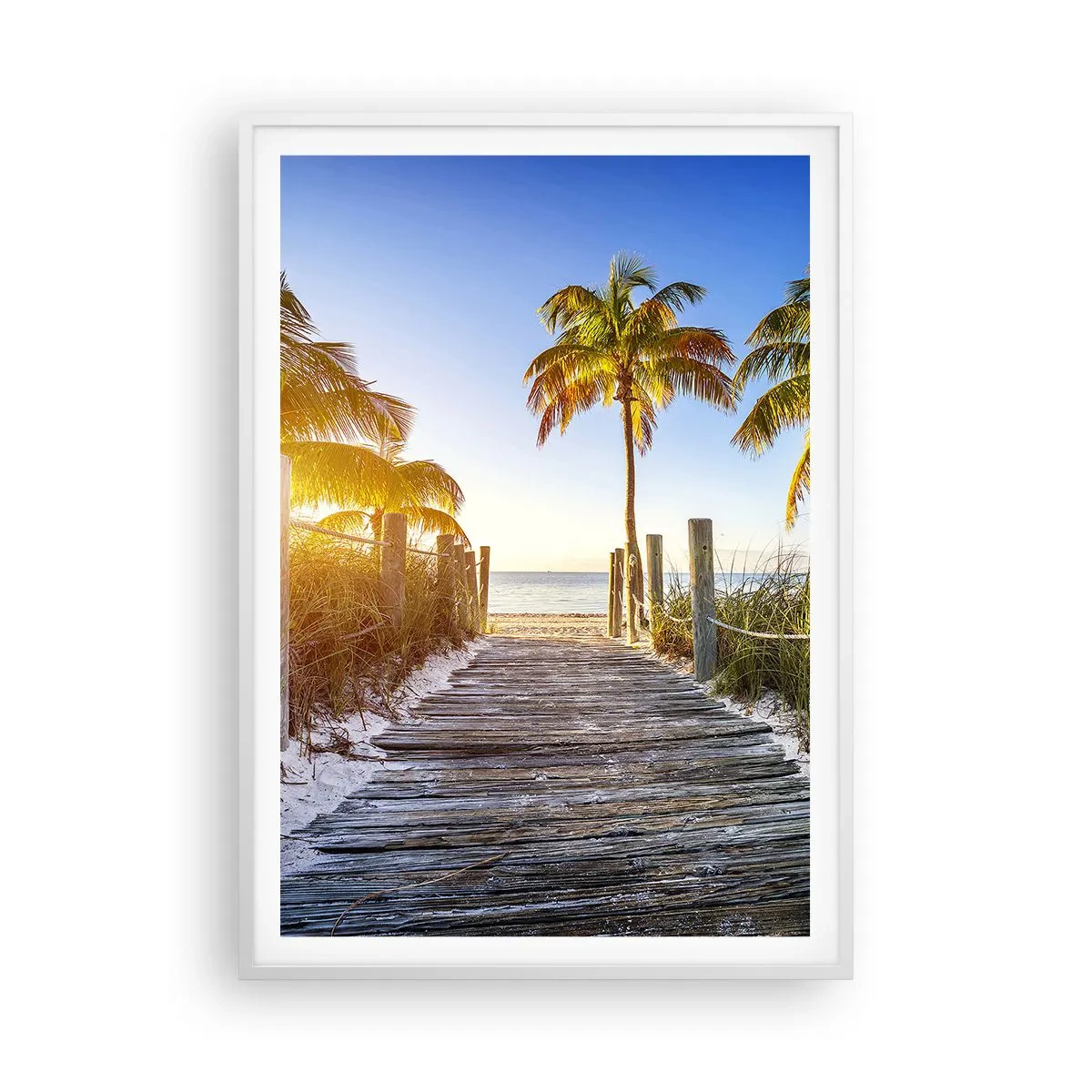 Poster in white frmae - Straight to Paradise - 70x100 cm