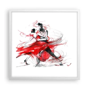 Poster in white frmae - Tango - Rhythm of Passion - 50x50 cm