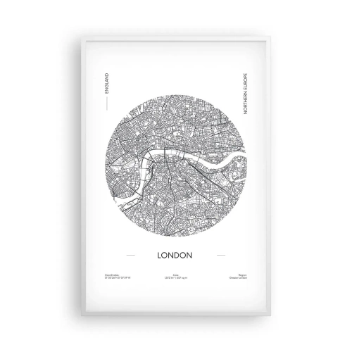 Poster in white frmae - Anatomy of London - 61x91 cm