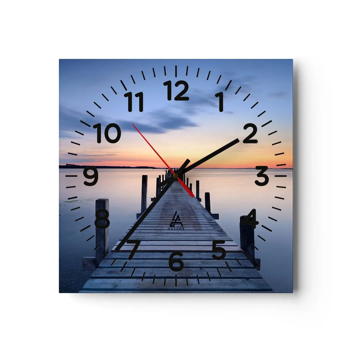 Wall clock - Clock on glass - Calm of a Quiet Dusk - 40x40 cm