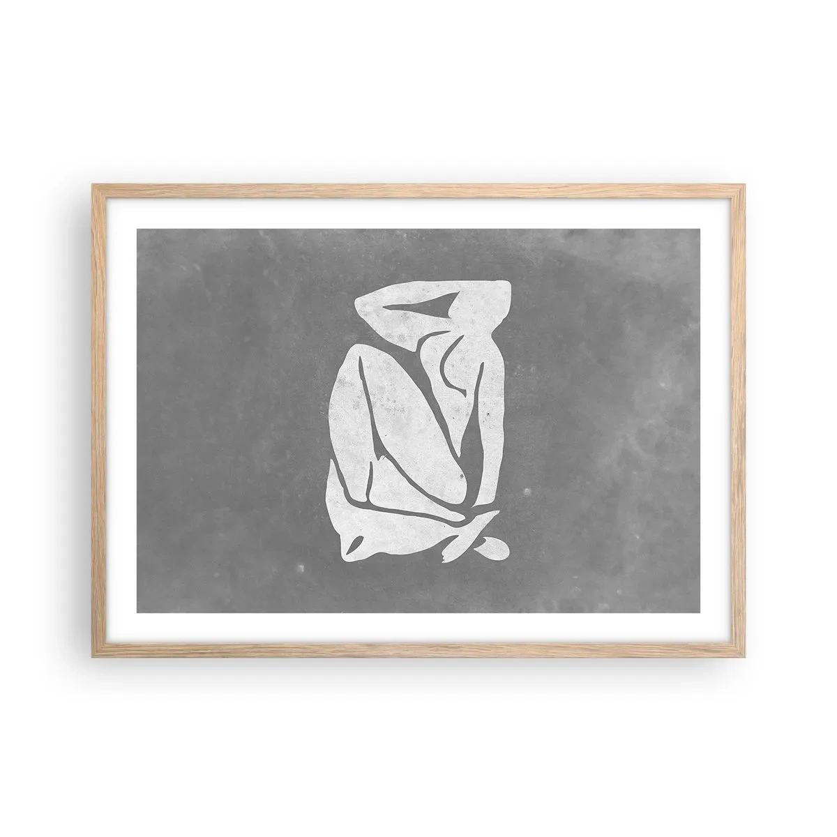 Poster in light oak frame - Lost in Thoughts - 70x50 cm