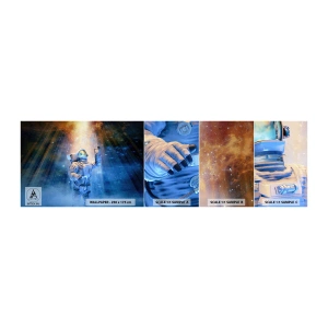 Photo Wallpaper Sample Self-Adhesive Deluxe Sticker - Finally at the Destination - Abstraction, Astronaut, Cosmos - 100x30 cm