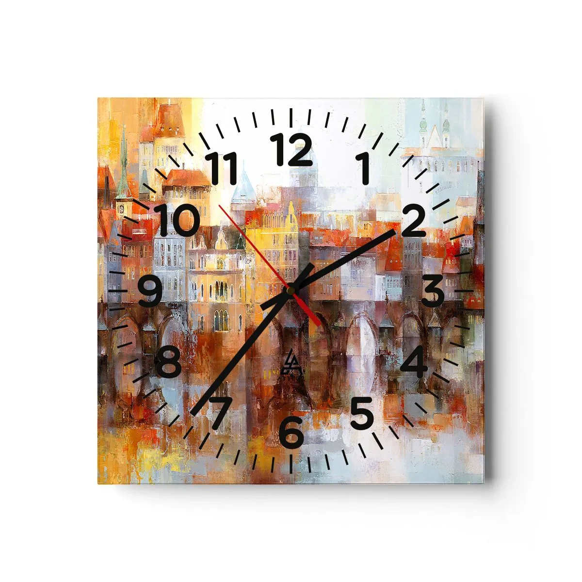 Wall clock - Clock on glass - Under The Bridge It Is Also Pretty - 30x30 cm