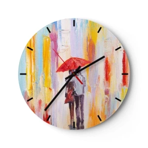 Wall clock - Clock on glass - Let It rain - 40x40 cm