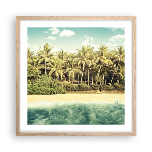 Poster in light oak frame - How about Here? - 50x50 cm