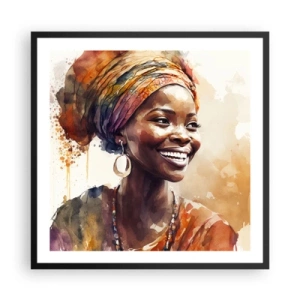 Poster in black frame - African Queen - 60x60 cm