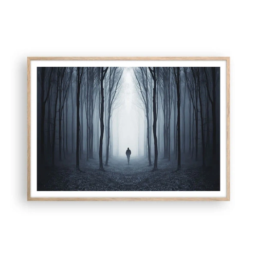 Poster in light oak frame - And Everything is Straight and Bright - 100x70 cm