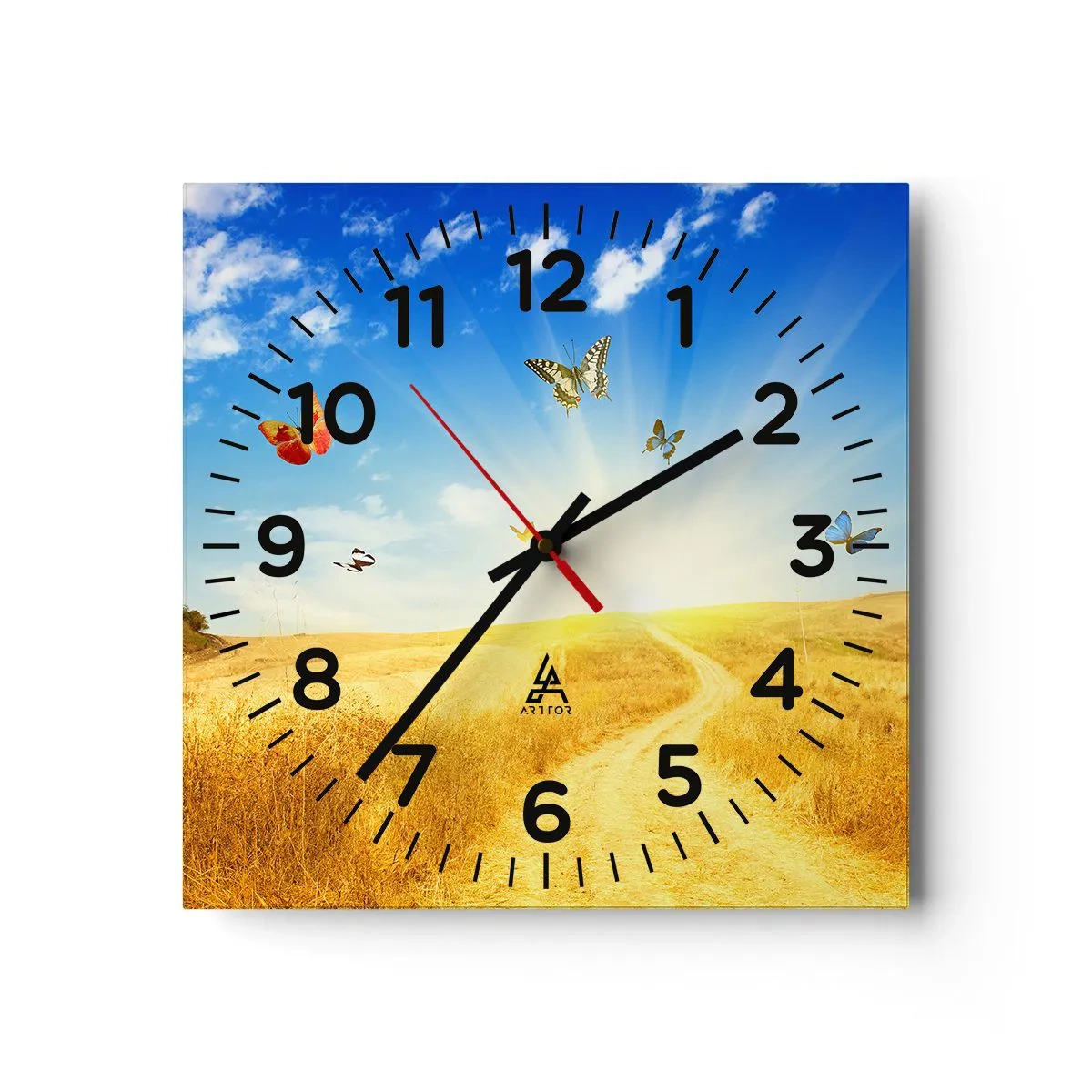 Wall clock - Clock on glass - How Can You Not Love the Summer? - 30x30 cm
