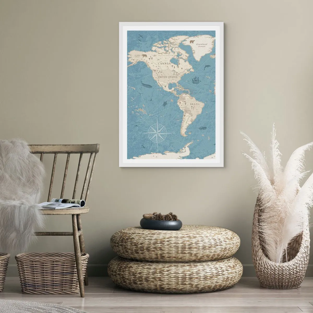 Poster in white frmae - World Within Your Fingertips - 70x100 cm