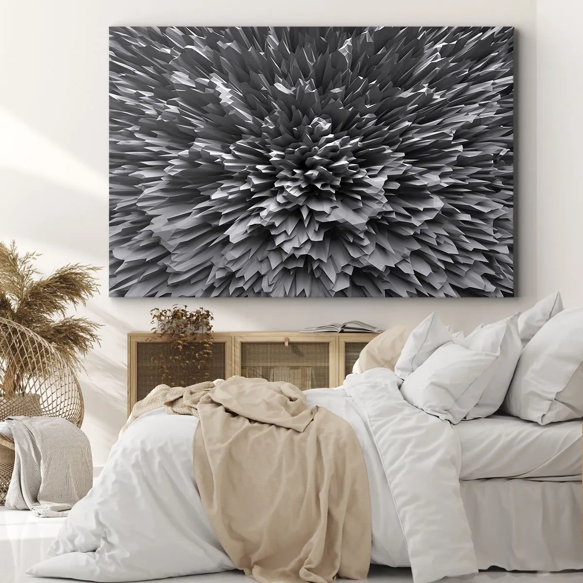 Canvas picture - Abstract structure in shades of gray - 70x50cm - It Can's Be Any Sharper - Modern wall decoration for the living room and bedroom ARTTOR
