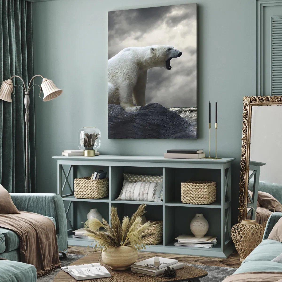 Canvas picture - Lonely King of the Arctic - 45x80 cm